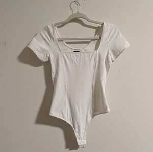 Urban Outfitters White Square Neck Bodysuit